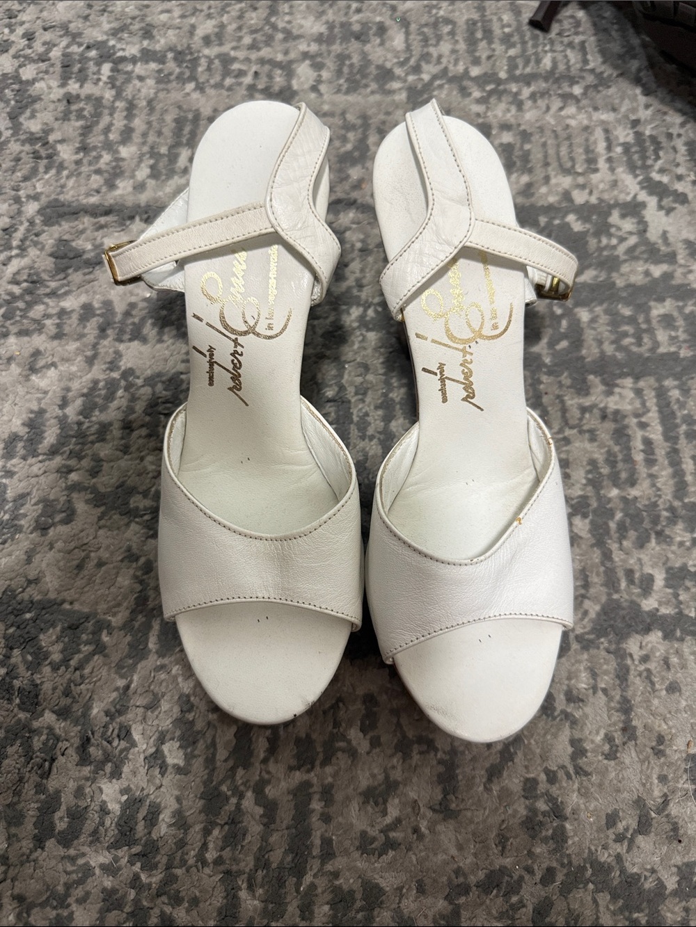 Classic White Open-Toe Heeled Sandals with Ankle Strap